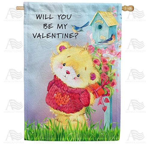 Be My Valentine? Double Sided House Flag