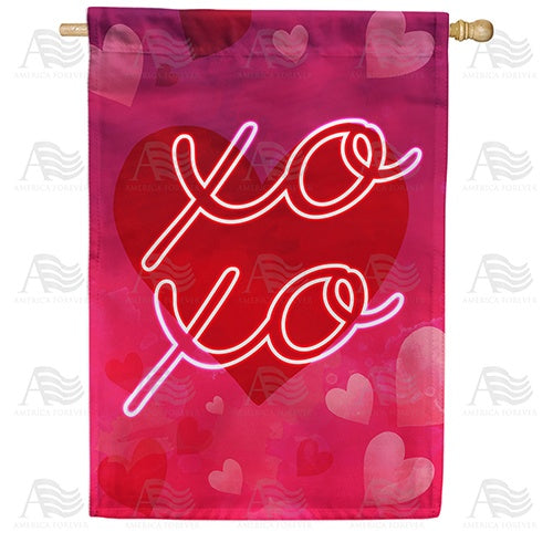 Hugs & Kisses XOXO Double Sided House Flag