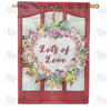 Home Is Where The Heart Is Wreath Double Sided House Flag