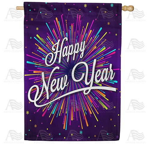 New Year Kaleidoscope Double Sided House Flag
