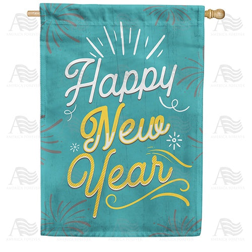 America Forever Happy New Year Double Sided House Flag