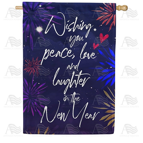 New Year Wishes Double Sided House Flag