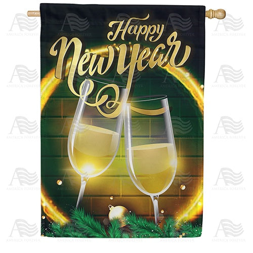 New Year Toast Double Sided House Flag