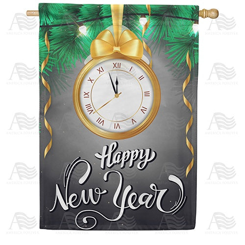 3-2-1- Happy New Year! Double Sided House Flag