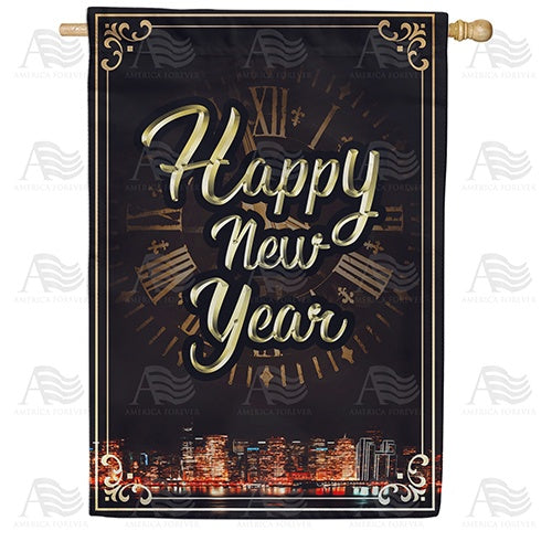 Time For A New Year Double Sided House Flag