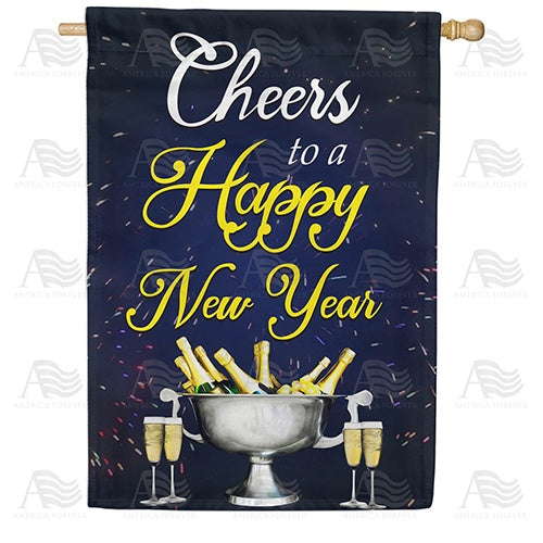 Cheers To The New Year Double Sided House Flag