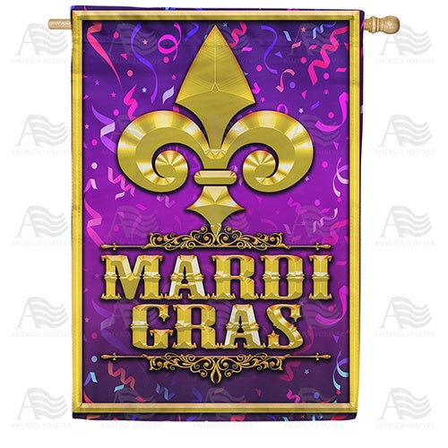 Festive Fleur De Lis Double Sided House Flag