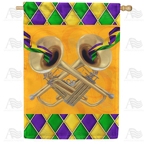 Mardi Gras Jazz Double Sided House Flag