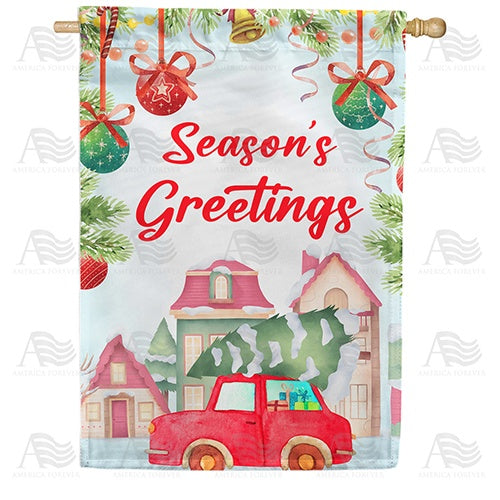 Christmas Tree Tradition Double Sided House Flag