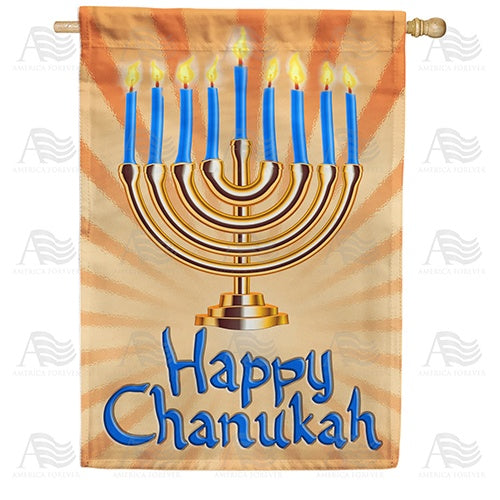 Happy Chanukah Double Sided House Flag