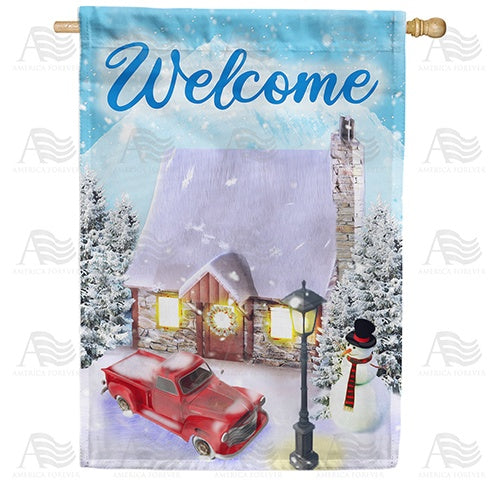 America Forever Winter Welcome Double Sided House Flag