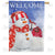 Snowman At Farm Double Sided House Flag