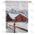 Winter At Horse Stables Double Sided House Flag