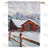 Winter At Horse Stables Double Sided House Flag