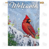 Welcome Winter Cardinal Double Sided House Flag