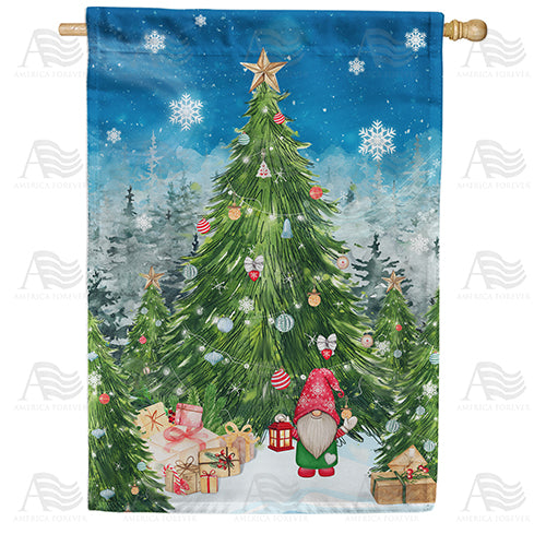Christmas In Gnomeland Double Sided House Flag