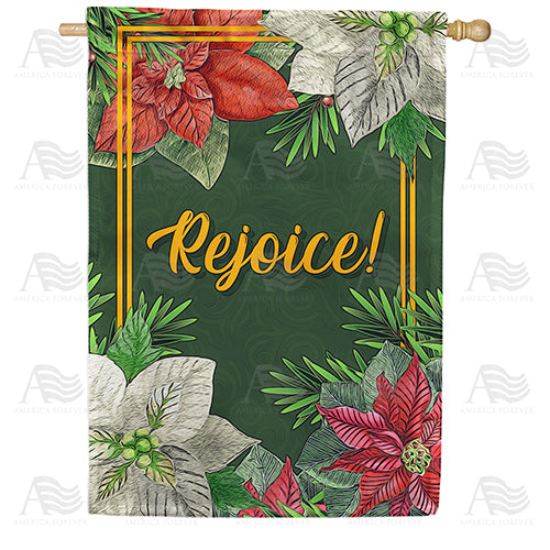 Poinsettia Rejoice Double Sided House Flag