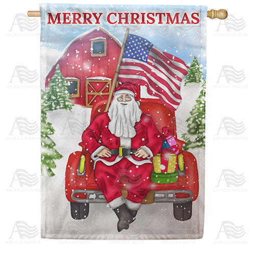 Country Santa Double Sided House Flag