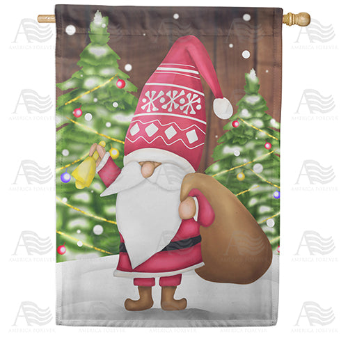 Gnome Bell Ringer Double Sided House Flag