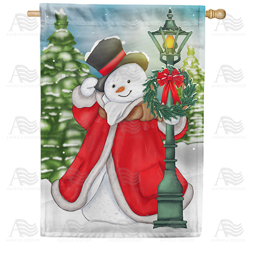 Stylish Snowman Double Sided House Flag