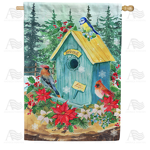 Birds Decorate Their House Double Sided House Flag