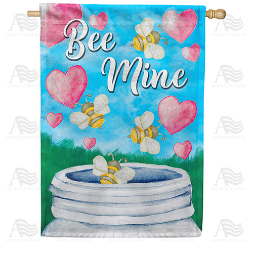 Bee Mine Hearts Double Sided House Flag