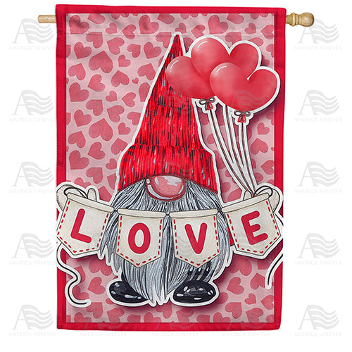Gnome Love Double Sided House Flag