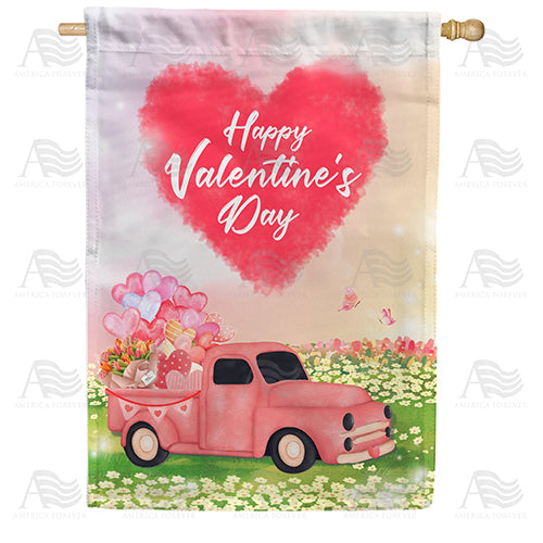 The Love Truck Double Sided House Flag