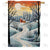 Winter Path To Home Double Sided House Flag