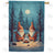 Gnome Winter Campfire Double Sided House Flag