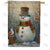 Plaid Clothed Snowman Double Sided House Flag