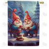 Gnome Winter Coffee Break Double Sided House Flag