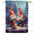 Gnome Winter Coffee Break Double Sided House Flag