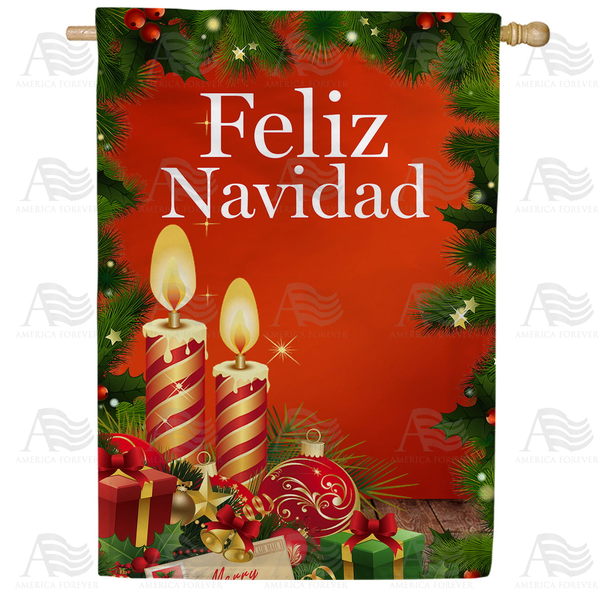 Feliz Navidad Double Sided House Flag