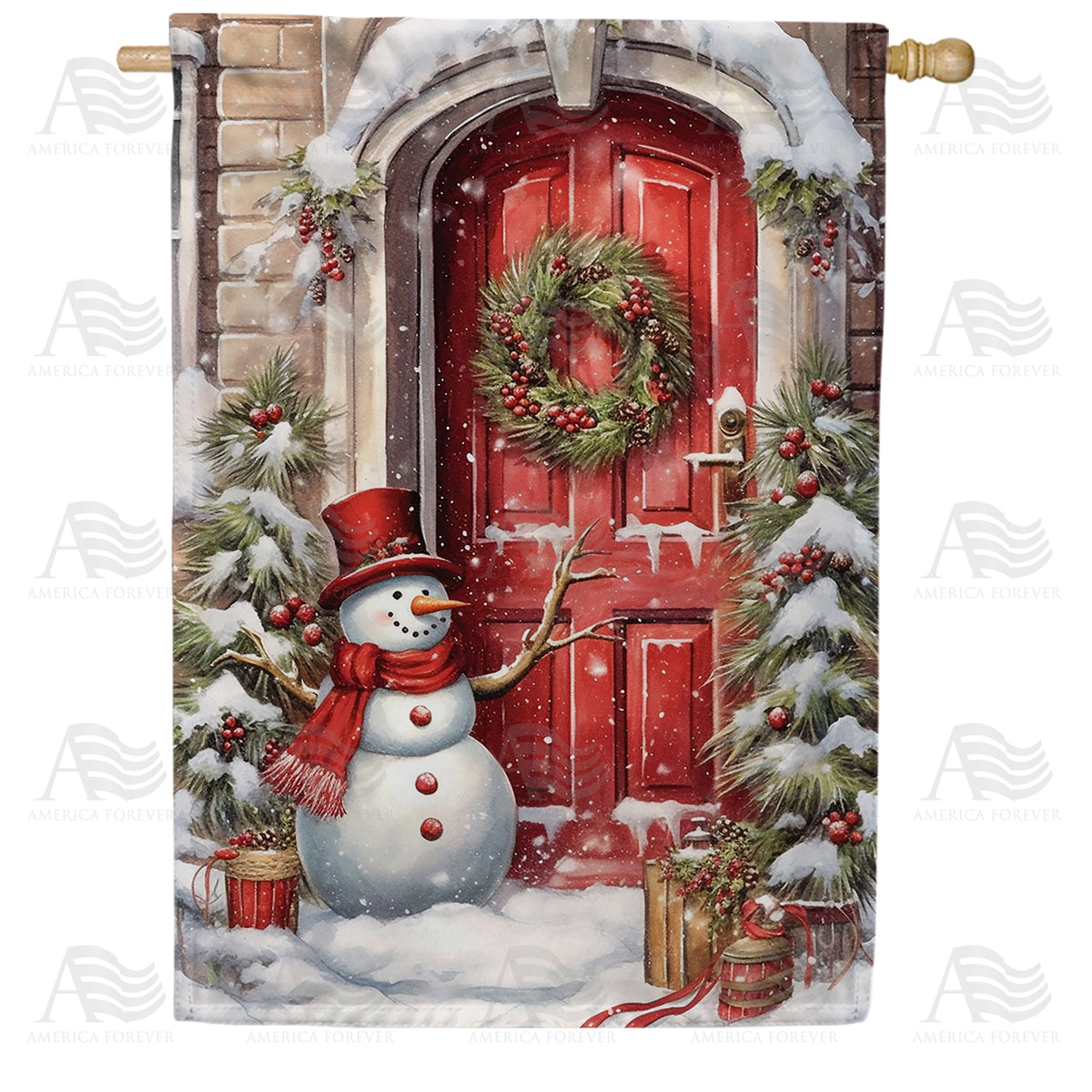 Knock Knock Winter Is Here Double Sided House Flag