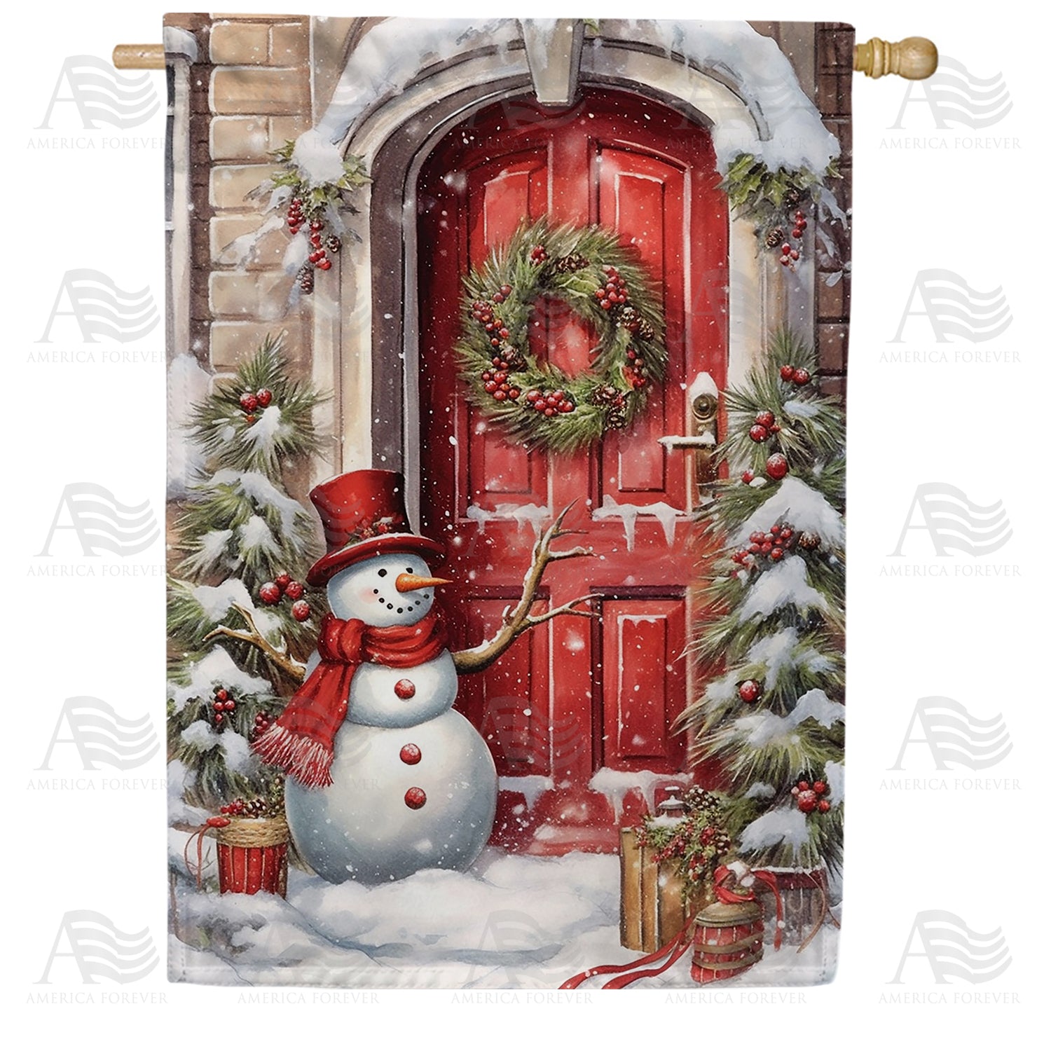 Knock Knock Winter Is Here Double Sided House Flag