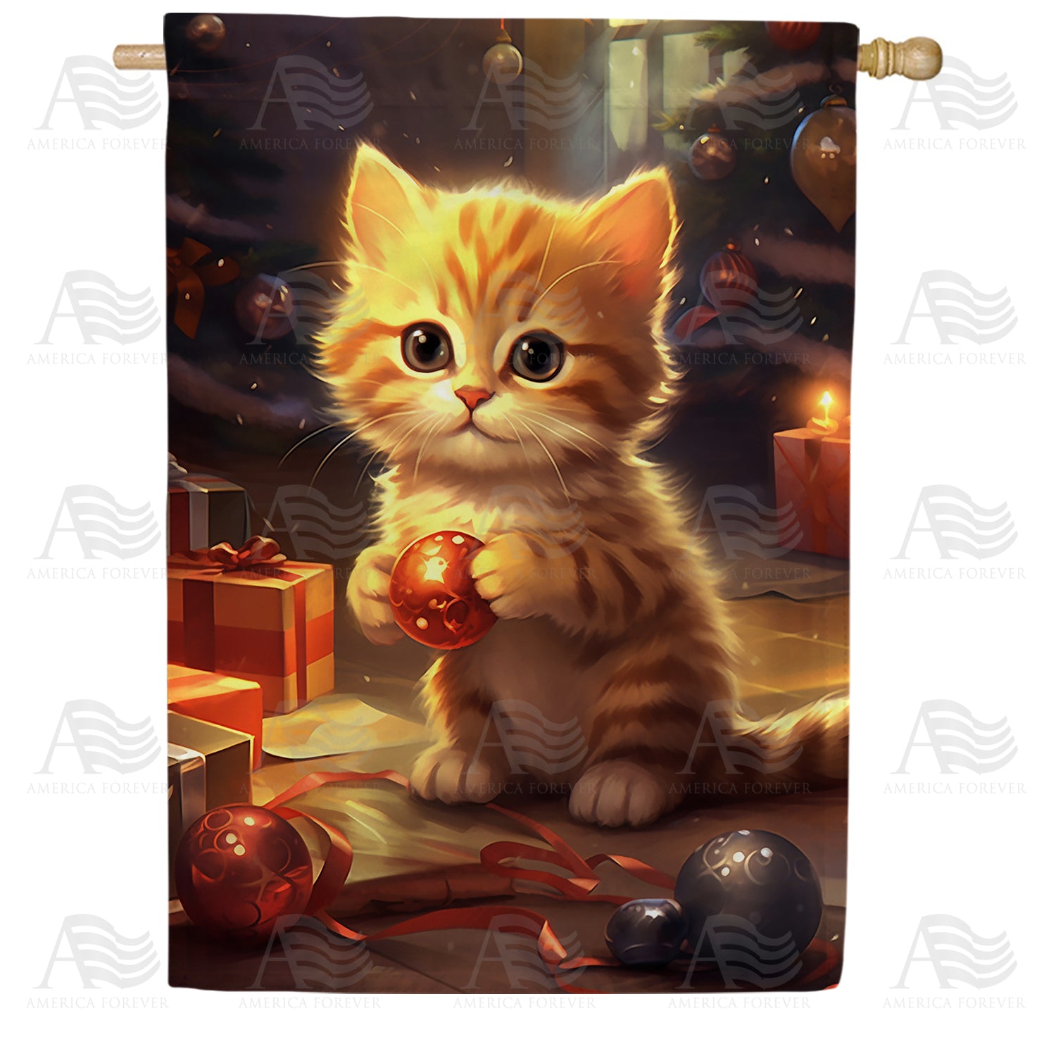 Naughty Sweet Kitten Double Sided House Flag