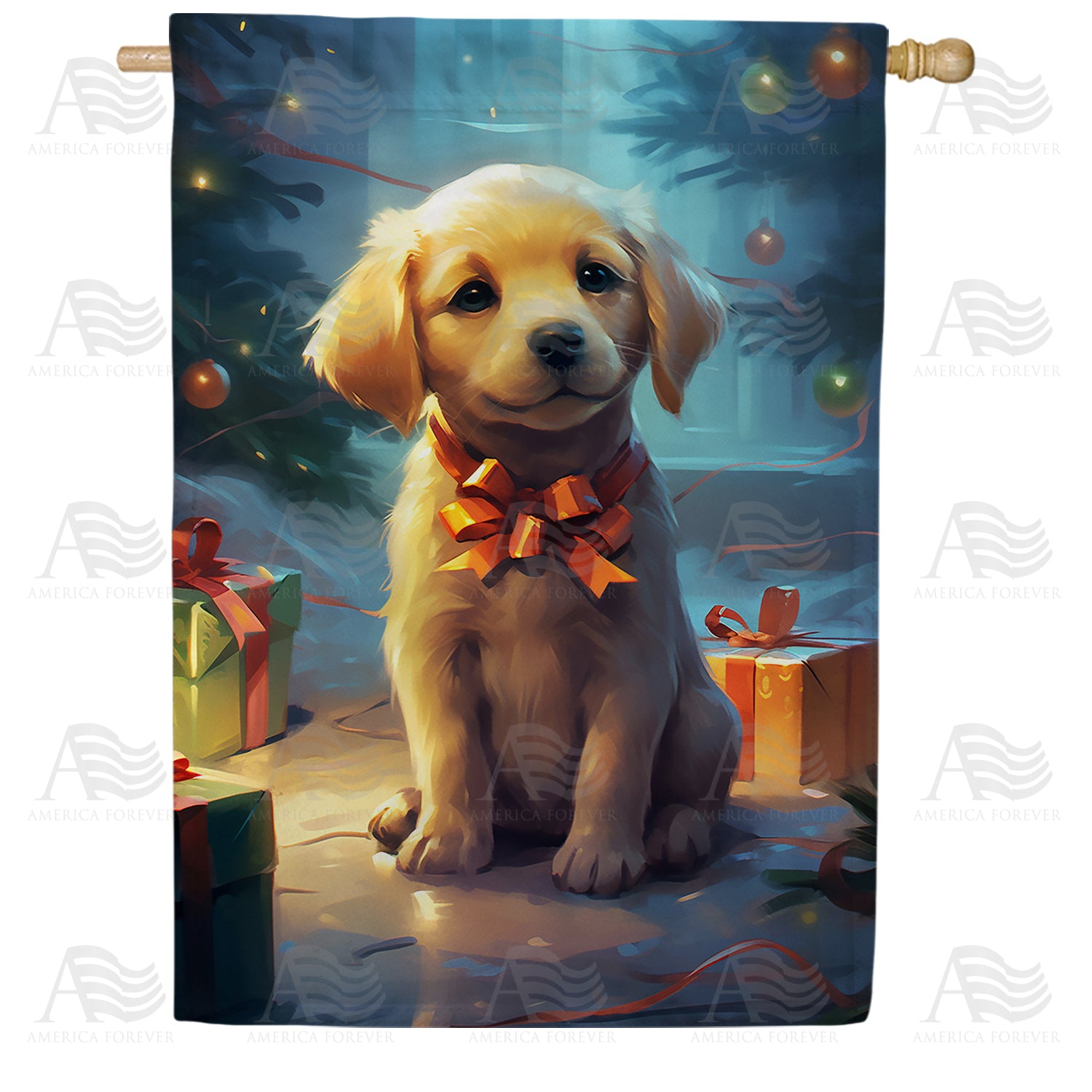 Christmas Surprise For Child Double Sided House Flag