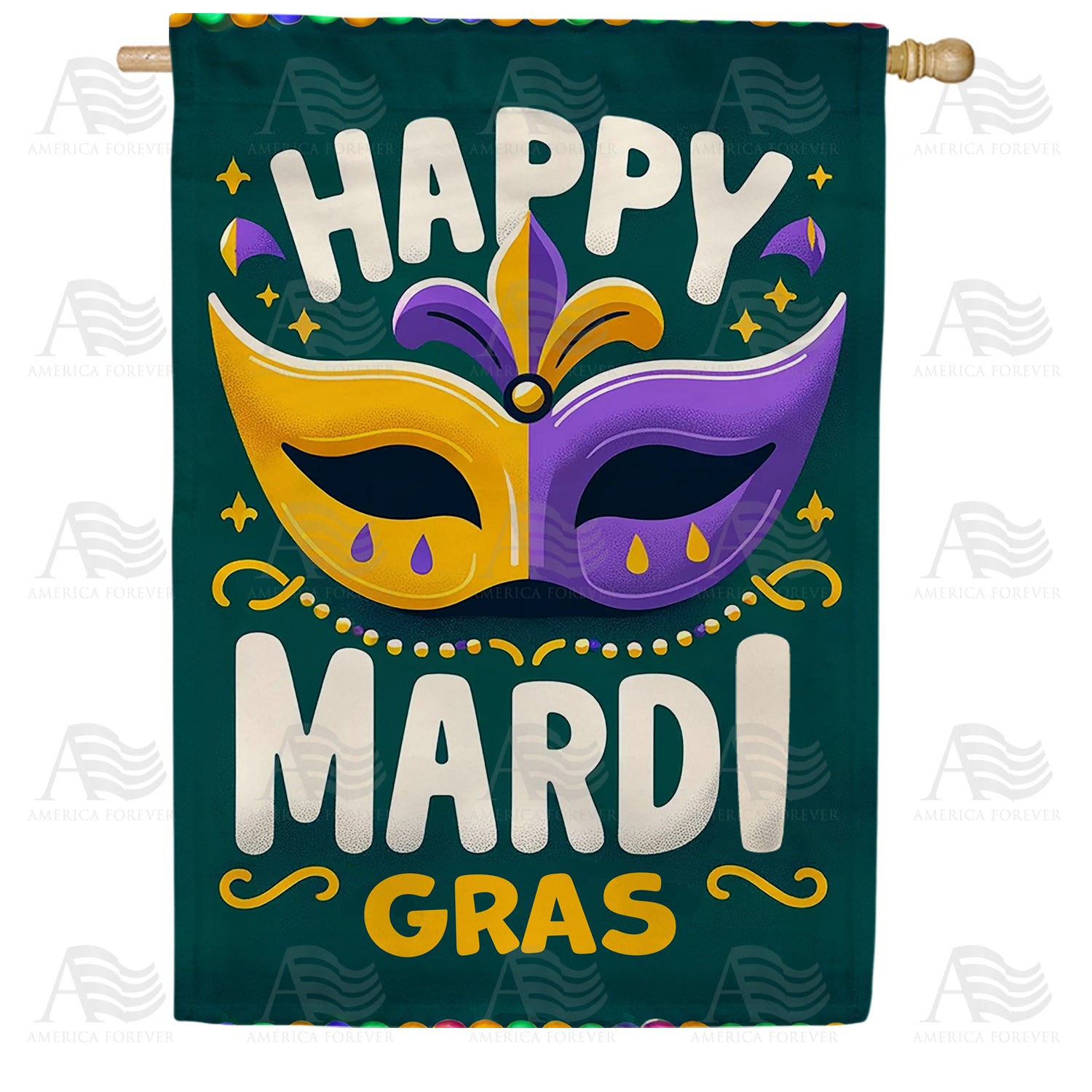 Festive Mardi Gras Double Sided House Flag