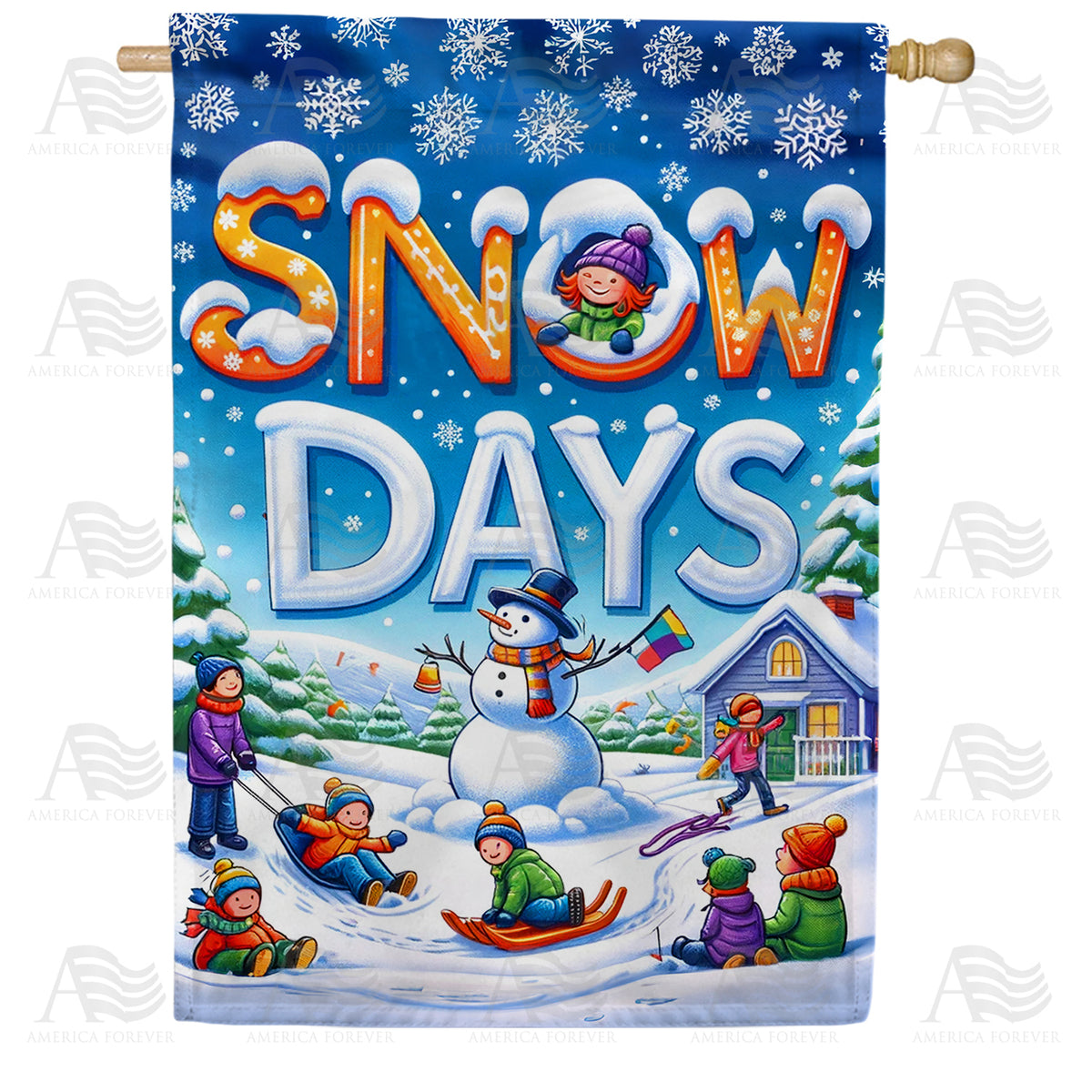 Winter Wonderland Adventure Double Sided House Flag