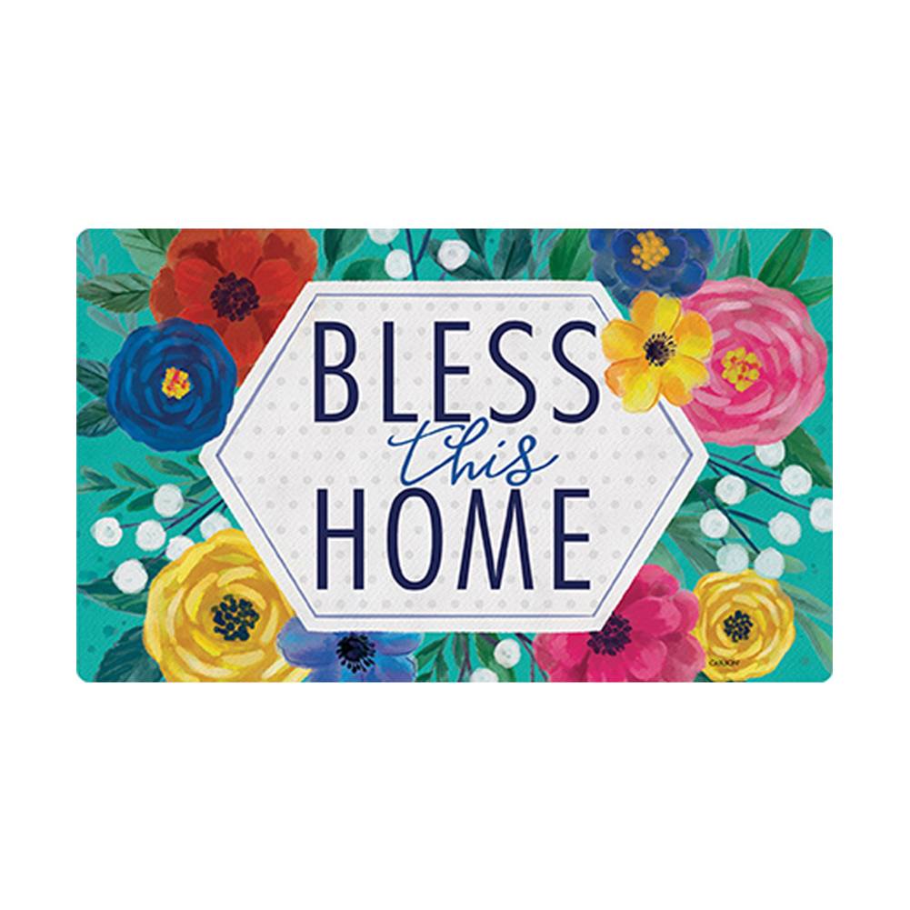 Summer Floral Bless This Home Doormat
