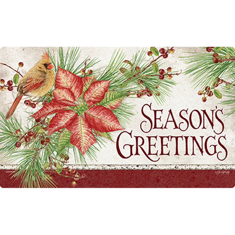 Cardinal & Poinsettia Doormat