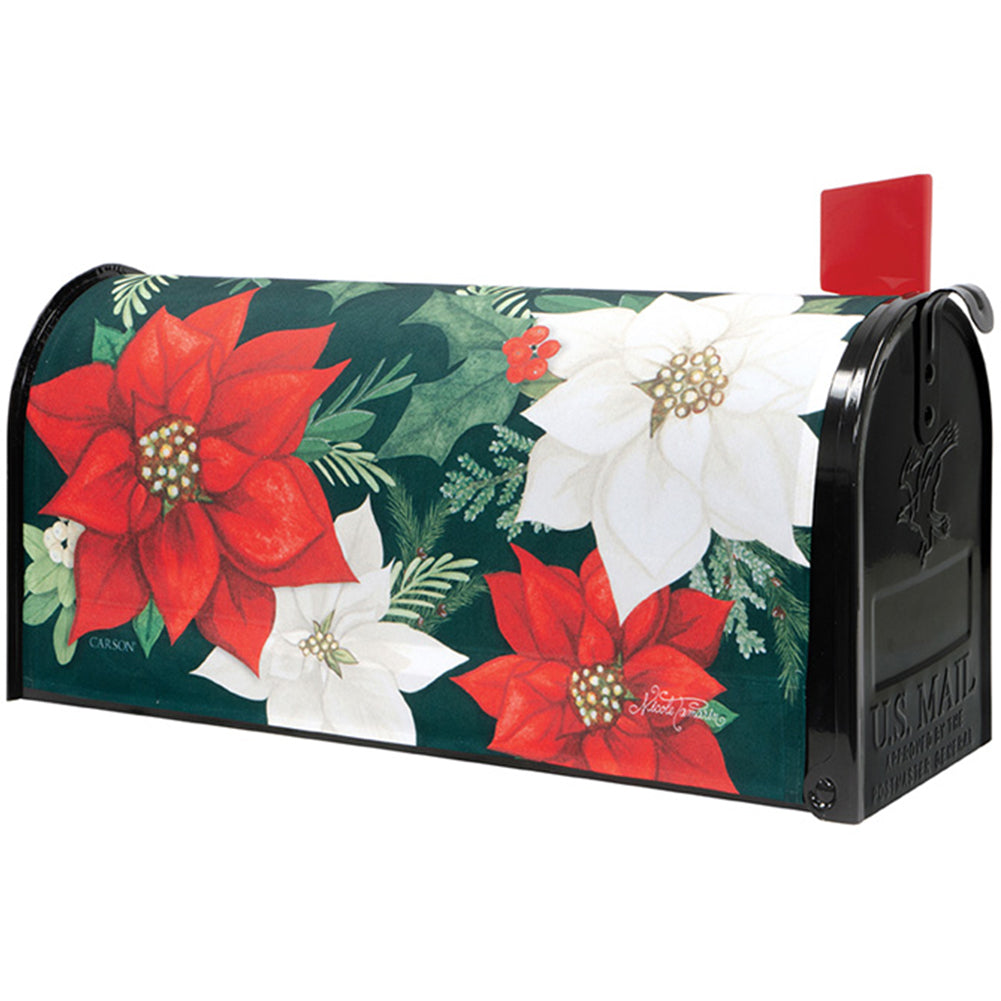 Poinsettia Holidays Mailbox Cover
