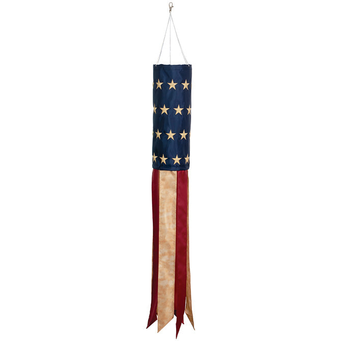 Tea-Stained Embroidered Windsock