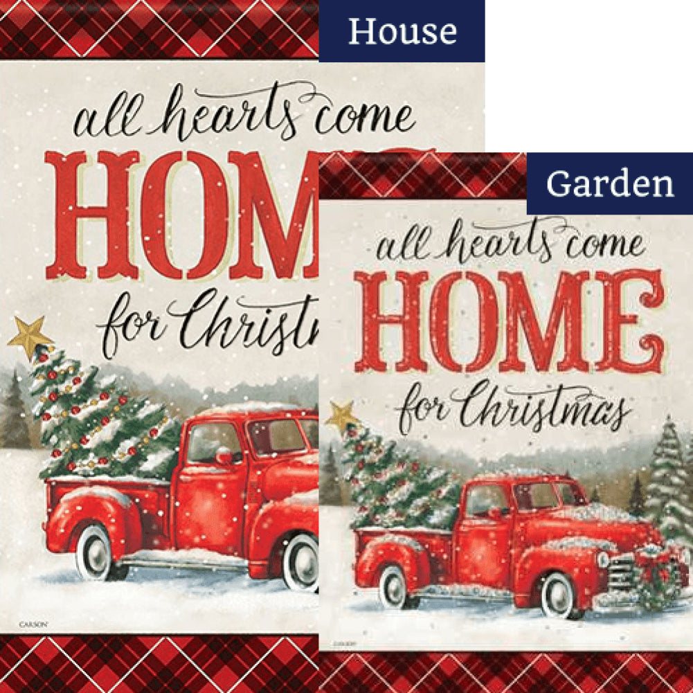 All Hearts Christmas Double Sided Flags Set (2 Pieces)