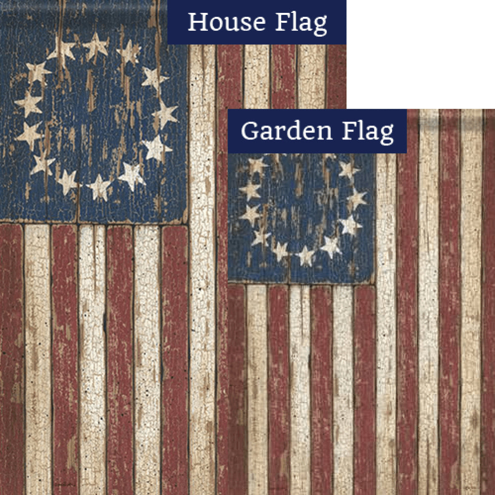 Primitive American Flag Double Sided Flags Set (2 Pieces)