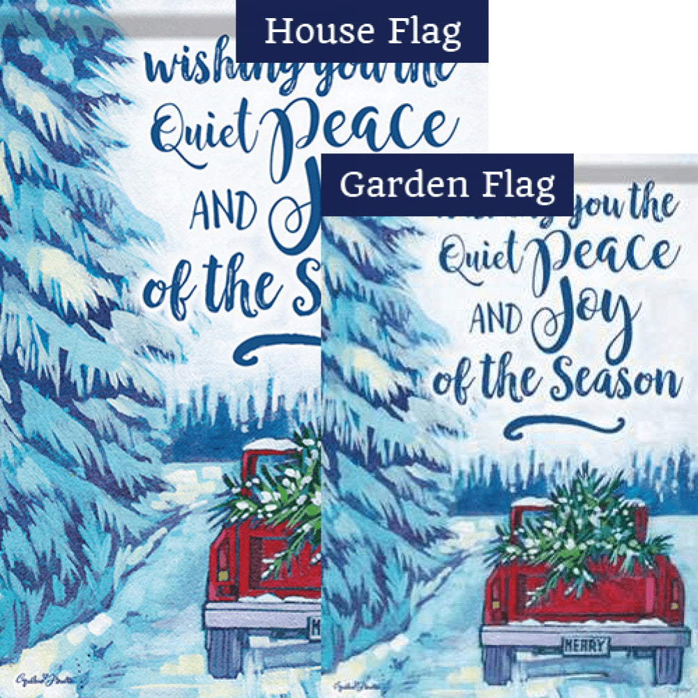 Quiet Peace Red Truck Flags Set (2 Pieces)