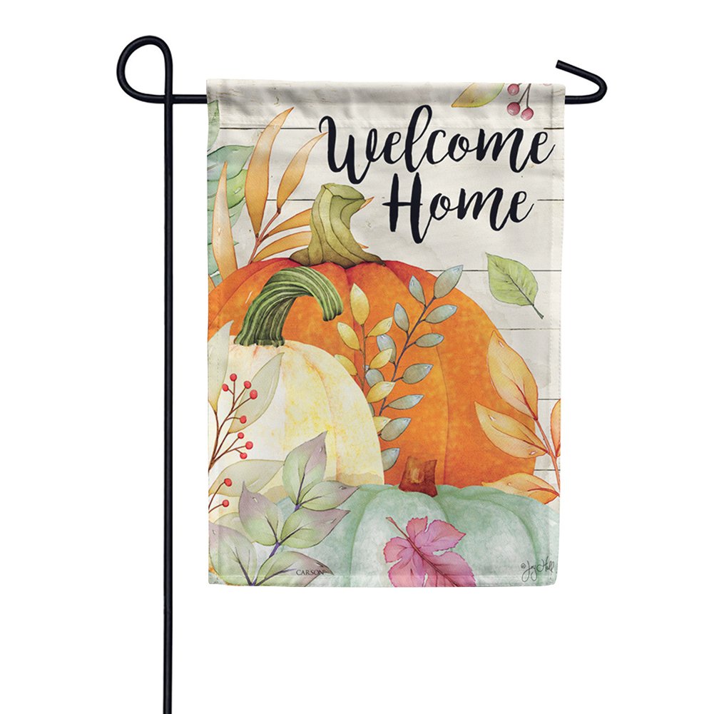 Watercolor Pumpkins Glitter Trends Garden Flag