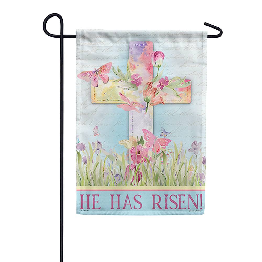 Watercolor Sunrise Glitter Trends Double Sided Garden Flag