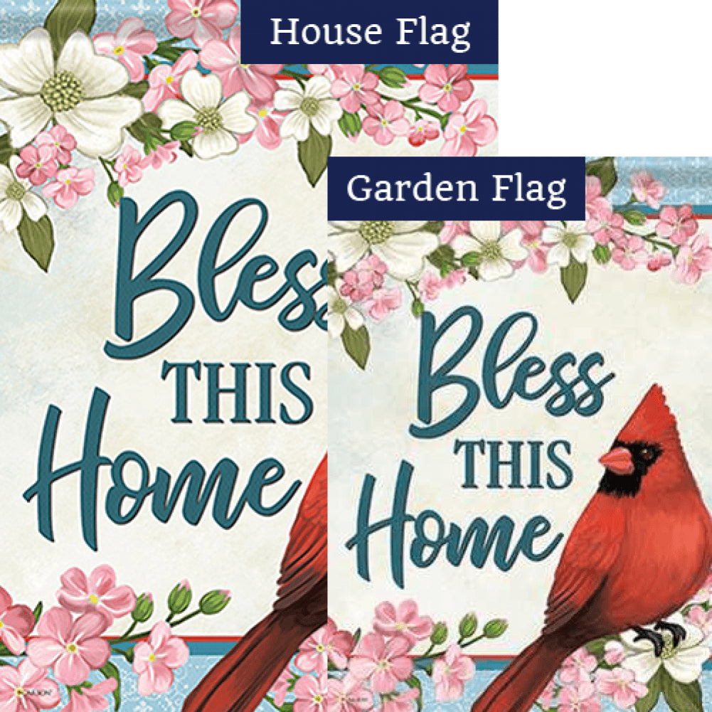 Cardinal & Blossoms Blessing Double Sided Flags Set (2 Pieces)